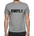 OVERLY, Grey, Men's Short Sleeve Round Neck T-shirt 00018