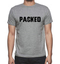 PACKED, Grey, Men's Short Sleeve Round Neck T-shirt 00018