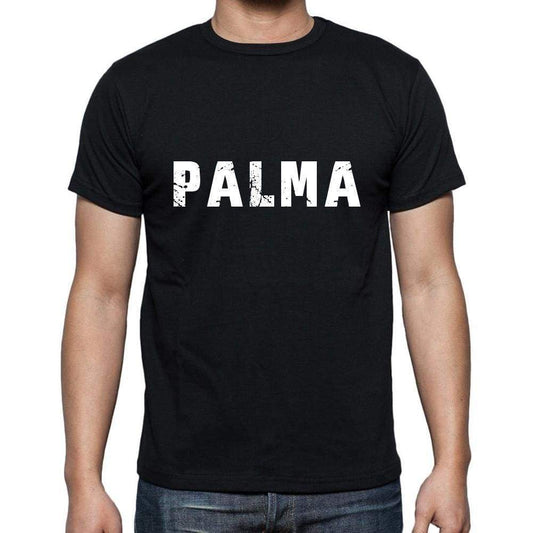 Palma Mens Short Sleeve Round Neck T-Shirt 5 Letters Black Word 00006 - Casual