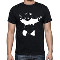 Panda shooting Black Gift Tshirt, Men's tee, Black 00191