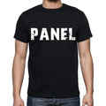 panel Men's Short Sleeve Round Neck T-shirt , Black T-shirt EN