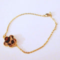 Panther flower gold chain bracelet