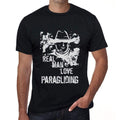 Paragliding, Real Men Love Paragliding Men's T shirt Black Birthday Gift 00538