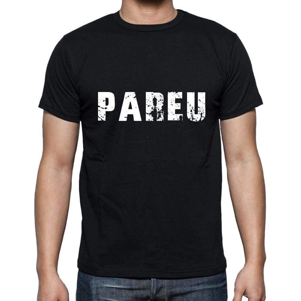 Pareu Mens Short Sleeve Round Neck T-Shirt 5 Letters Black Word 00006 - Casual