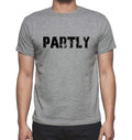 PARTLY, Grey, Men's Short Sleeve Round Neck T-shirt 00018