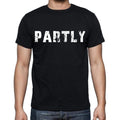 partly , white letters, Men's Short Sleeve Round Neck T-shirt 00007