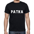 patka Men's Short Sleeve Round Neck T-shirt , 5 letters Black , word 00006