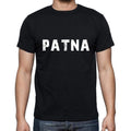 patna Men's Short Sleeve Round Neck T-shirt , 5 letters Black , word 00006