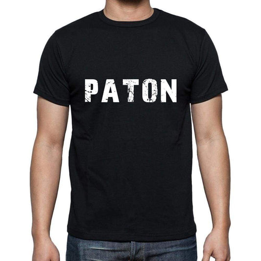 Paton Mens Short Sleeve Round Neck T-Shirt 5 Letters Black Word 00006 - Casual