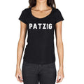 patzig, German Cities Black, Women's Short Sleeve Round Neck T-shirt 00002