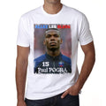 Paul POGBA 1, France, Les Aquas T-shirt, Euro 2016 Tshirt, Men's White tee, 100% Cotton 00184