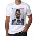 Paul POGBA, France, Les Aquas T-shirt, Euro 2016 Tshirt, Men's White tee, 100% Cotton 00184