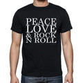 Peace Love & Rock n Roll , white letters, Men's Short Sleeve Round Neck T-shirt 00007