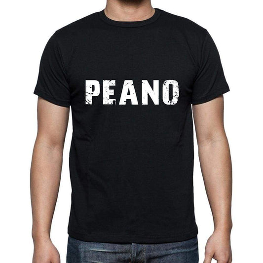 Peano Mens Short Sleeve Round Neck T-Shirt 5 Letters Black Word 00006 - Casual
