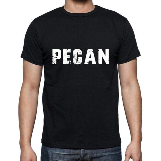 Pecan Mens Short Sleeve Round Neck T-Shirt 5 Letters Black Word 00006 - Casual