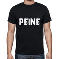 peine Herren Kurzarm-T-Shirt mit Rundhalsausschnitt, 5 Buchstaben Schwarz, Wort 00006