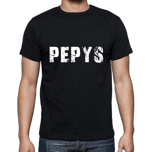 Pepys Mens Short Sleeve Round Neck T-Shirt 5 Letters Black Word 00006 - Casual