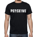 perceive , white letters, Men's Short Sleeve Round Neck T-shirt 00007