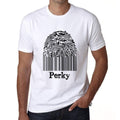 Perky Fingerprint, White, Men's Short Sleeve Round Neck T-shirt, gift t-shirt 00306