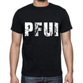 pfui T-shirt <span>à manches courtes et</span> <span>col rond</span> <span>pour homme</span> , 4 lettres <span>Noir</span>