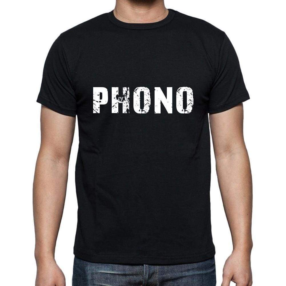 Phono Mens Short Sleeve Round Neck T-Shirt 5 Letters Black Word 00006 - Casual