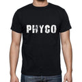 phyco Men's Short Sleeve Round Neck T-shirt , 5 letters Black , word 00006