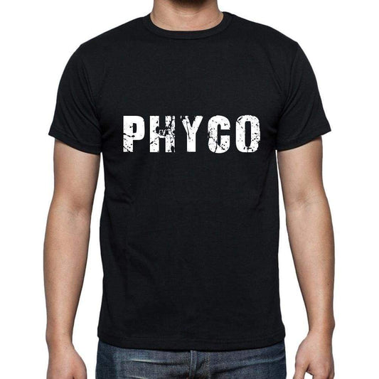 Phyco Mens Short Sleeve Round Neck T-Shirt 5 Letters Black Word 00006 - Casual