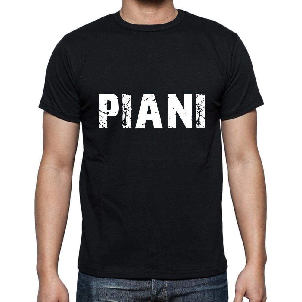 Piani Mens Short Sleeve Round Neck T-Shirt 5 Letters Black Word 00006 - Casual