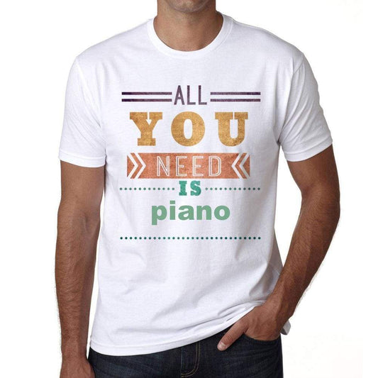 Piano Mens Short Sleeve Round Neck T-Shirt 00025 - Casual