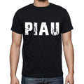 piau Men's Short Sleeve Round Neck T-shirt , 4 letters Black