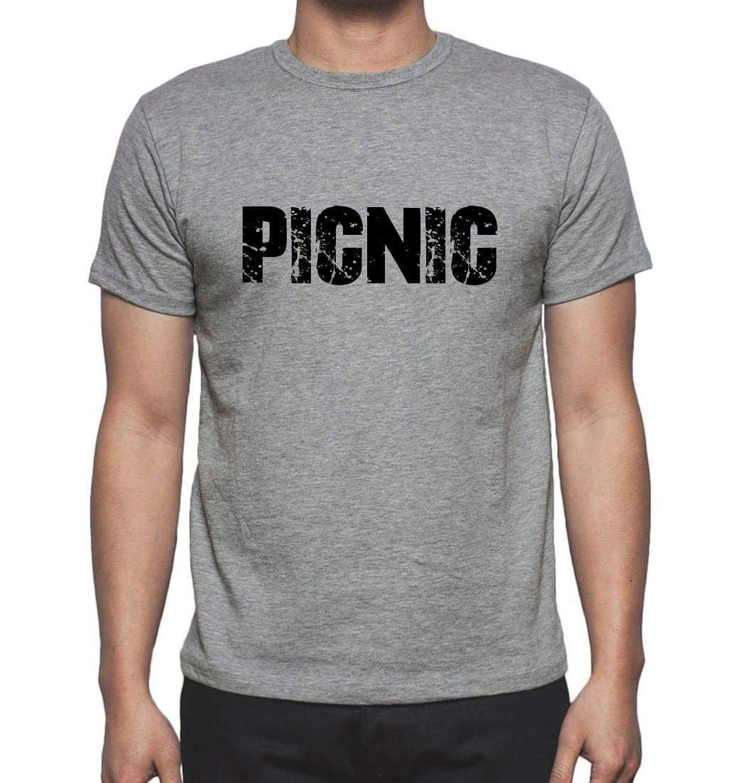 Picnic Grey Mens Short Sleeve Round Neck T-Shirt 00018 - Grey / S - Casual