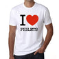 Piglets I Love Animals White Mens Short Sleeve Round Neck T-Shirt 00064 - White / S - Casual