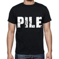 pile , white letters, Men's Short Sleeve Round Neck T-shirt 00007