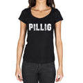 pillig, German Cities Schwarz, Damen Kurzarm-Rundhals-T-Shirt 00002