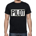Pilot t shirt, mens t-shirt, occupation, S Size, Black, Cotton