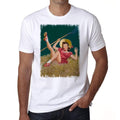 Pin-up Cowgirl 4, Men's White tee, 100% Cotton 00211