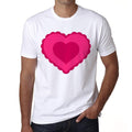 Pink Lace Heart Herren-T-Shirt, Weiß, 100 % Baumwolle 00156