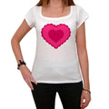 Pink Lace Heart, Tshirt, White Women's T-shirt 00157