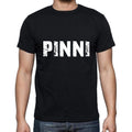 pinni Men's Short Sleeve Round Neck T-shirt , 5 letters Black , word 00006