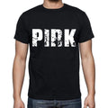 pirk Herren Kurzarm-T-Shirt mit Rundhalsausschnitt, 4 Buchstaben Schwarz