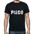 Pisco Herren-Kurzarm-T-Shirt mit Rundhalsausschnitt, 5 Buchstaben Schwarz, Wort 00006