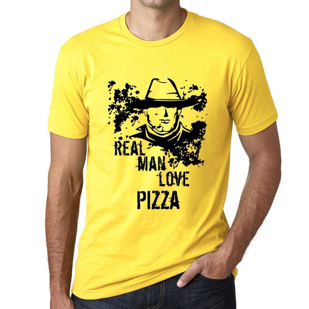 Pizza, Real Men Love Pizza Mens T shirt Yellow Birthday Gift 00542 - ULTRABASIC