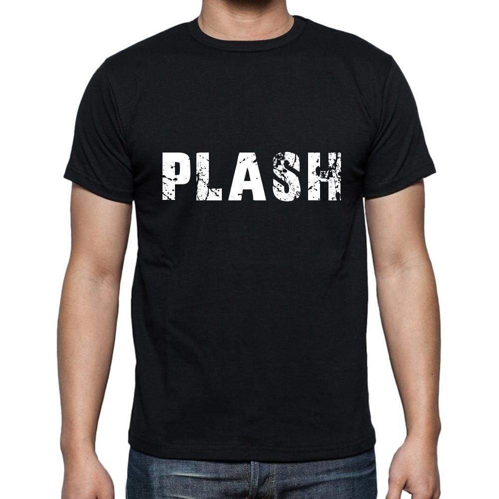 Plash Mens Short Sleeve Round Neck T-Shirt 5 Letters Black Word 00006 - Casual
