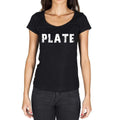 Teller, Deutsche Städte Schwarz, Damen Kurzarm-Rundhals-T-Shirt 00002