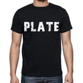 plate , white letters, Men's Short Sleeve Round Neck T-shirt 00007