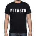 pleased , white letters, Men's Short Sleeve Round Neck T-shirt 00007