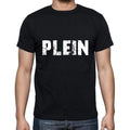 plein Men's Short Sleeve Round Neck T-shirt , 5 letters Black , word 00006