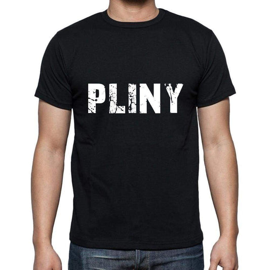 Pliny Mens Short Sleeve Round Neck T-Shirt 5 Letters Black Word 00006 - Casual
