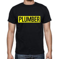 Plumber t shirt, mens t-shirt, occupation, S Size, Black, Cotton