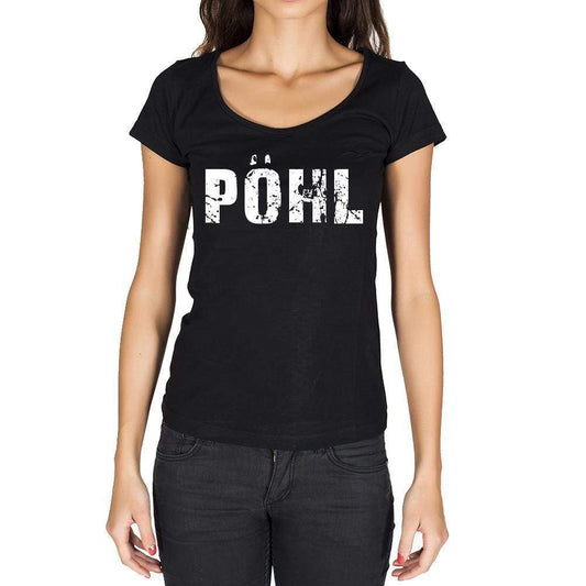 Pöhl German Cities Black Womens Short Sleeve Round Neck T-Shirt 00002 - Casual